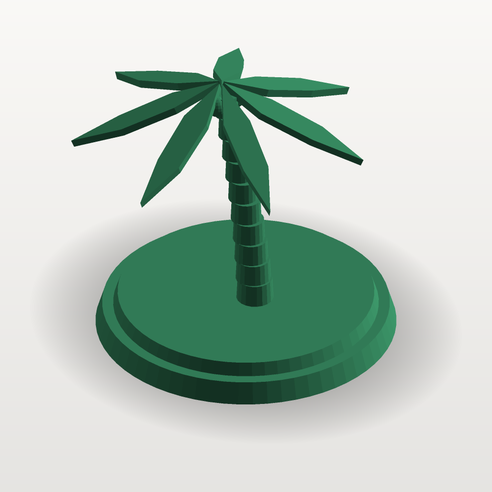 热带椰林 3D列印纪念摆件